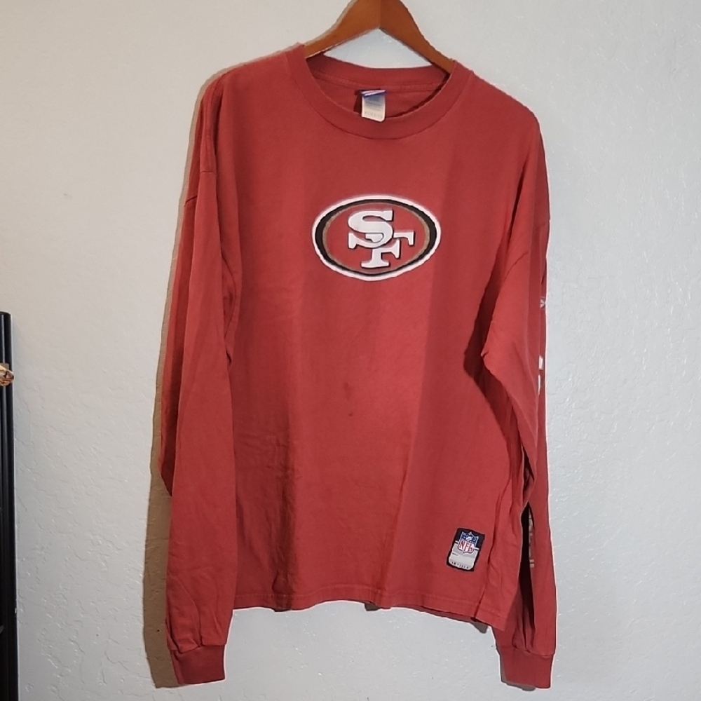 Vintage Longsleeve 49ERS Logo NFL Reebok T Shirt Red XL